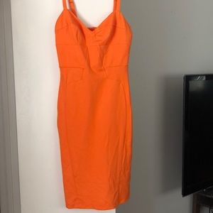 AMANDA UPRICHARD orange bodycon dress